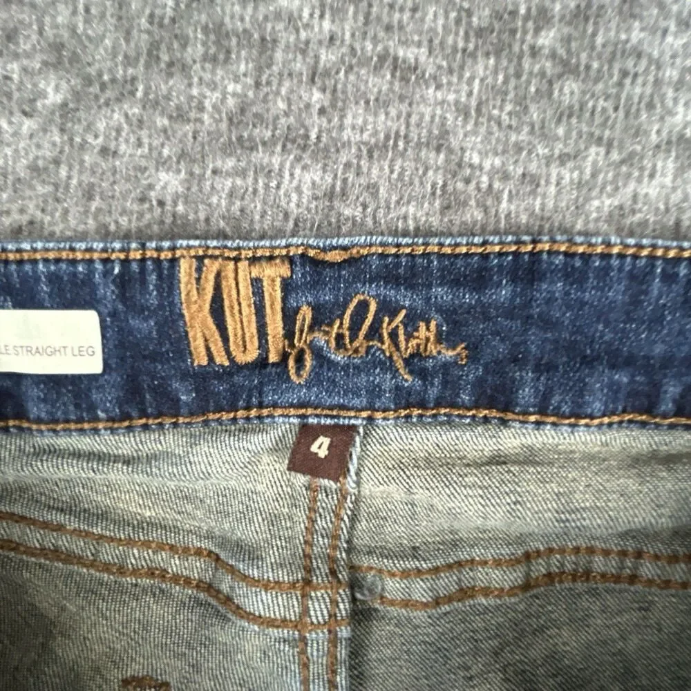 Kut from the Kloth Katy Ankle Jeans Womens Sz 4 28x26 Straight Leg Dark Wash - Picture 9 of 15